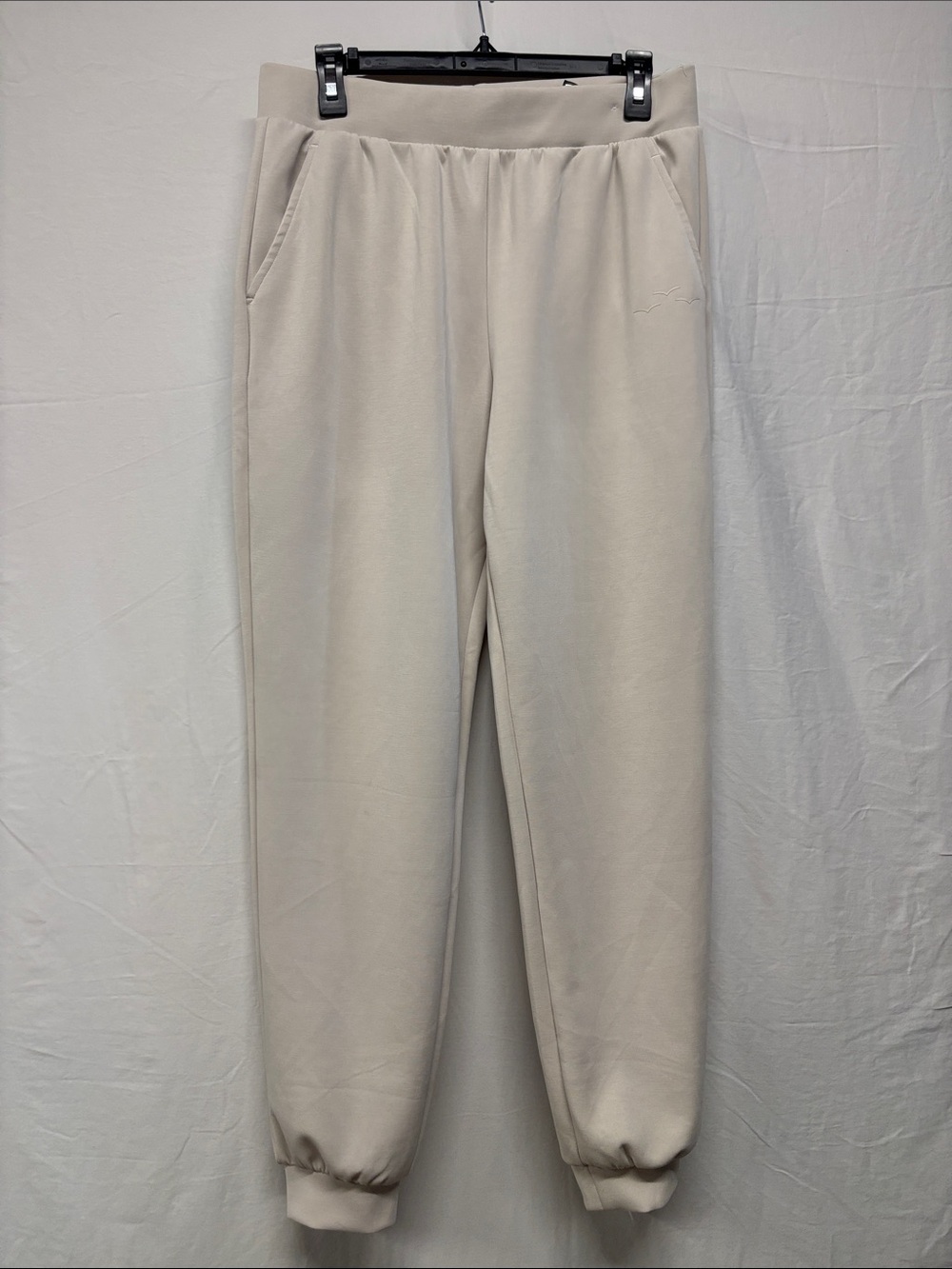 Women's Cream Elastic-Waist Jogger Pants